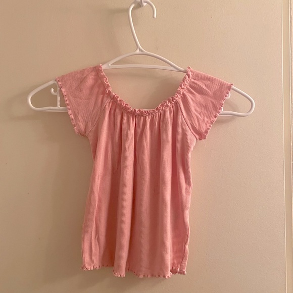 (BRAND NEW) Stretchy Baby Pink, Ruffled Top